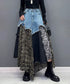 Patchwork Denim Skirt